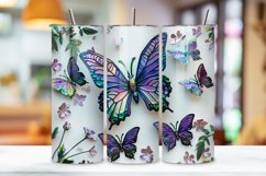 3D Butterflies Floral Tumbler Wrap, Seamless Butterfly png Product Image 3
