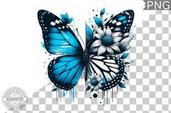 Floral Butterfly Sublimation - Clipart PNG Design Product Image 1