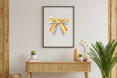 Rainbow Retro Smiley Coquette Bow Clipart Product Image 8