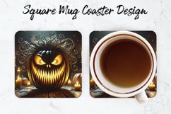 Halloween Pumpkin Mug coaster | Coaster | Sublimation Design Product Image 1