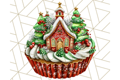 Christmas Cupcake PNG Clipart, Cute Food PNG, Holiday Treat Product Image 5