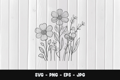 Wildflower Bouquet SVG PNG Product Image 1