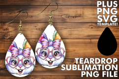 LUMINOUS TEARDROP EARRINGS Art PNG, Easter Bunny Product Image 1