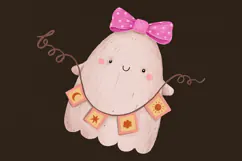 Cute Halloween Ghost Clipart , Hand Drawn Spooky Digital Product Image 5