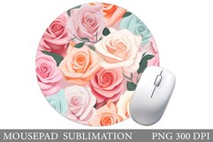 Roses Mouse Pad Design. Flowers Mouse Pad Sublimation Product Image 1