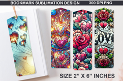 Flower Bookmarks Sublimation -Valentine Holly Berries PNG Product Image 1