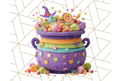 Kawaii Halloween Clipart Cute Kids and Candy Elements Png Product Image 5