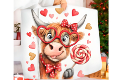 Cute Valentine Cow PNG Shirt Png Product Image 1