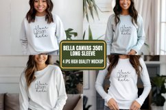 Bella Canvas 3501 Long Sleeve Mockups, White Long sleeve Product Image 1