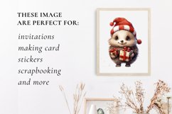 Cute Christmas Hedgehog Clipart, Hedgehog sublimation Bundle Product Image 5