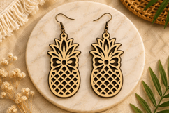 Pineapple Earrings Laser Cut SVG File,pineapple earrings svg Product Image 1