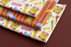 Watercolor Back to School Clipart &amp; Seamless Patterns Product Image 7