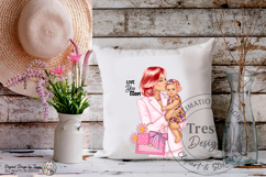 Love You Mom Red Hair Fashion Mother Baby Sublimation PNG Product Image 10
