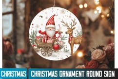 Christmas Ornament Sign,Christmas Round Sign Sublimation PNG
