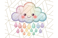 Kawaii Weather Clipart PNG, Cute Pastel Weather Icons Product Image 5
