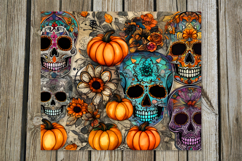 Sugar Skulls | 4 Halloween Skinny tumbler designs PL2 Product Image 5