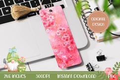 Printable Bookmark PNG, Pink Flowers Bookmark Template Product Image 1