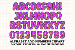 Unicorn Alphabet png clipart, unicorn letters doodle Product Image 3