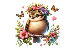 Cute Love Bird Spring Clipart, Spring Sublimation PNG Product Image 1