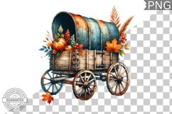 Fall Wagon Garden Sublimation - Fall Clipart PNG Design Product Image 1