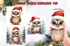 Christmas Santa Owl Tumbler Sublimation Designs Product Image 1