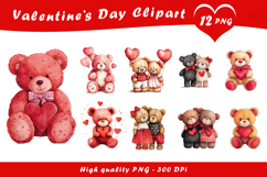 Valentine Teddy Friends Clipart PNG Product Image 1