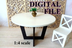 Miniature dollhouse table digital file. Modern 1:4 scale Product Image 9