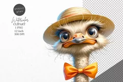 Ostrich clipart, Bird clipart, Funny clipart Product Image 1