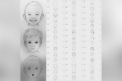 160 Procreate Young Child Boy Head Stamp Brushes Product Image 10