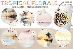 Tropical Floral Watercolor Background Circles for Weddings Product Image 1