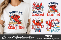 Cute Lobster Clipart Sublimation PNG Product Image 1
