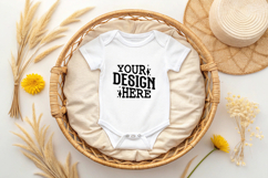 Baby Bodysuit White Mockups, Bodysuit Mockup Product Image 1
