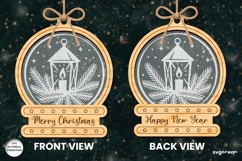 Christmas Snowglobe Ornament Laser Cut | Glowforge | SVG Product Image 2