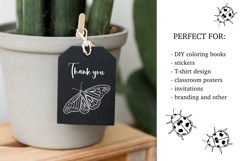 Insects SVG PNG Bundle, Bug Clipart, Garden Insects Line Art Product Image 5