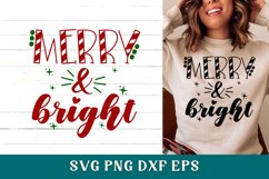 Merry &amp; Bright SVG, Christmas Cut File, Merry And Bright SVG Product Image 4