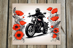 Motorcycle &amp; flowers | Bike Skinny tumbler sublimation Product Image 9