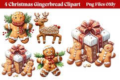 Christmas Gingerbread Clipart PNG Product Image 1
