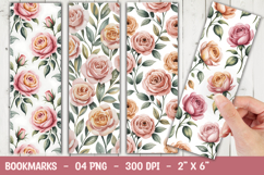 Pink Rose Bookmark Sublimation Product Image 1