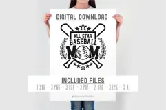 All Star Baseball Mom Svg, Baseball Mom Png, Sport Mom Shirt Product Image 3