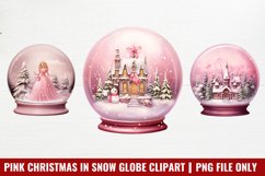 Pink Christmas in Snow Globe Sublimation Product Image 1