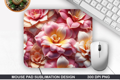 3D Flowers Mouse Pad Sublimation, Flowers Mouse Pad PNG Product Image 1