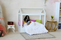 Miniature frame bed digital file 1:12 scale dollhouse canopy Product Image 4