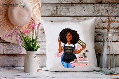Afro Lash Artist Woman PNG Boss Babe Beauty Sublimation Des Product Image 4