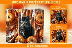 Pumpkin Tumbler Sublimation Wrap, 20 oz Fall Tumbler Wrap Product Image 1
