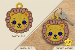 Lion Keychain Embroidery Design Product Image 1
