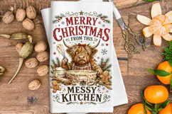 Funny Christmas Towel PNG,kitchen towel, christmas kitchen Product Image 3