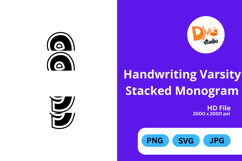Handwriting Varsity Stacked Monogram Product Image 1