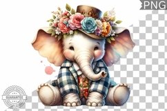 Floral Crown Elephant Sublimation - Clipart Bundle Product Image 10