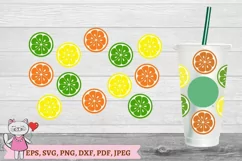 citrus fruits svg for Full Wrap Venti Cold Cup 24 oz Product Image 2