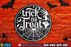 Trick or treat SVG, Halloween Door Sign SVG Product Image 5